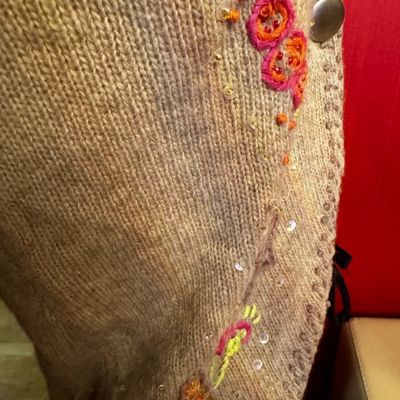 American Retro Paris embroidered knit jacket cardigan size2 - Picture 13 of 15